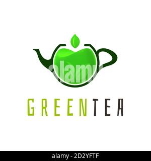 Green tea logo template Stock Vector