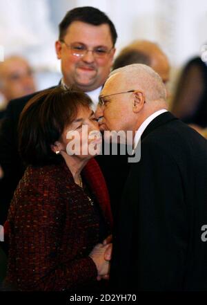 Czech President Vaclav Klaus with his wife Livia (right) and Russian ... image photo