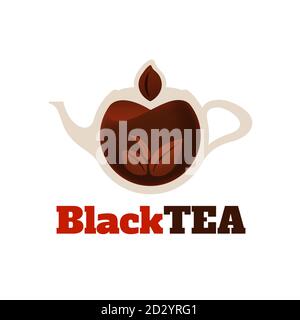 Black tea logo template Stock Vector