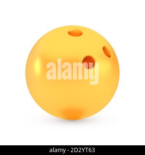 Golden bowling award concept, shiny realistic metallic ball Stock Vector