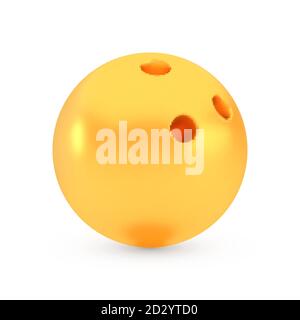 Golden bowling award concept, shiny realistic metallic ball Stock Vector