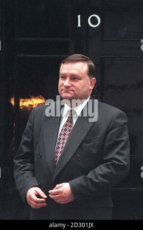 Library file, dated 27/7/98. Former Chief Whip Nick Brown leaves No10 Downing Street after being named Agriculture Minister:  Prime Minister Tony Blair tonight (Sat) said that the minister is to be allowed to retain his post after a statement by Mr Brown saying he was gay. See PA story  POLITICS Brown. Photo by Rosie Hallam./PA Stock Photo