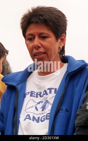 PA Library filer dated 4.10.98 of Freelance aid-worker Sally Becker :  The British aid worker known as the 'Angel of Mostar' for her humanitarian efforts in that Bosnian city during the war was shot and wounded by a gunman today in northern Albania.  See PA Story ALBANIA Angel. Photo by Tony Harris/PA Stock Photo