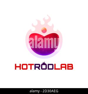 Hot rod lab logo template Stock Vector