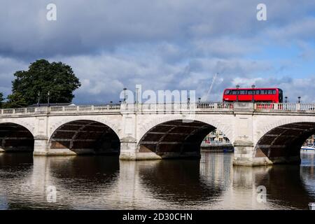 London UK October 06 2020, Kingston Bridge Crossing The River Thames Stock Photo