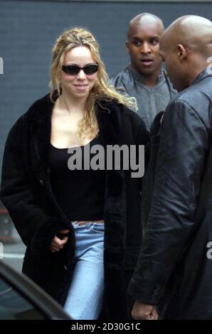 American pop singer Mariah Carey  arriving at Dublin Airport for the MTV Awards which take place at the Point in Dublin. Stock Photo