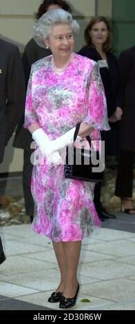 The Queen arrives at the Immigration Museum in Melbourne. She is on a 16-day tour of Australia. Her Majesty disclosed, at an official lunch in Melbourne, a secret desire to win Australia's top horse race, the Melbourne Cup. Stock Photo