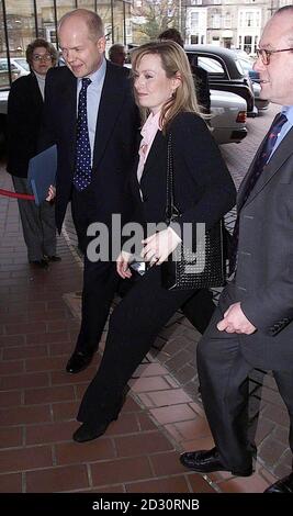 Opposition Tory Party leader William Hague accompanied by his wife Ffion arriving at the International Conference Centre in Harrogate, Yorkshire for a two day Conservative Party Conference. Stock Photo