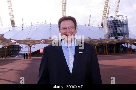 Millennium Dome boss Pierre-Yves Gerbeau outside the ailing attraction  following the announcement that the project will receive a  29 million lifeline from the National Lottery.   * The Millennium Commission agreed to award the grant but laid down 'stringent conditions' on Dome organisers, the New Millennium Experience Company. See PA News story: POLITICS Dome. PA PHOTO: Sean dempsey. Stock Photo