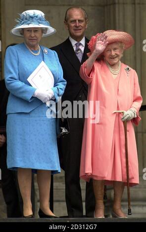Queen Elizabeth the Queen Mother, the Queen and the Duke of