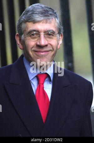 British Home Secretary Jack Straw leaves a cabinet meeting at 10 Downing Street 25/01/2001. It was the first meeting of the cabinet since yesterday's cabinet mini-reshuffle after the resignation of Peter Mandelson. * ...over a row about a passport application for an Indian businessman. 17/02/01: Trials of a new police radio system will begin later this month even though it can cause other electronic devices, including hospital equipment, to malfunction and officers have raised fears over its potential health risks. Home Secretary Jack Straw announced Lancashire Police's pilot scheme of the Stock Photo