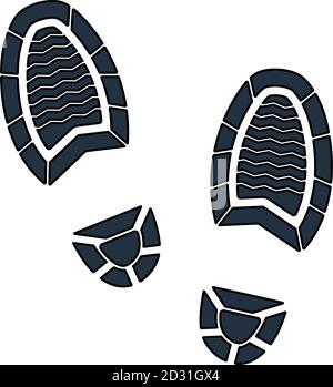 Boot Print Icon. Editable Stroke Simple Design. Vector Illustration ...