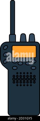 Police Radio Icon. Editable Outline With Color Fill Design. Vector Illustration. Stock Vector