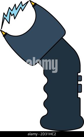 Police Stun Gun Icon. Editable Outline With Color Fill Design. Vector Illustration. Stock Vector