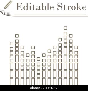 Graphic Equalizer Icon. Editable Stroke Simple Design. Vector Illustration. Stock Vector