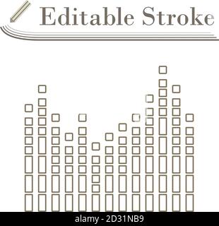 Graphic Equalizer Icon. Editable Stroke Simple Design. Vector Illustration. Stock Vector