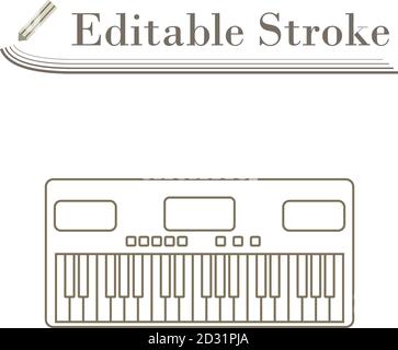 Music Synthesizer Icon. Editable Stroke Simple Design. Vector Illustration. Stock Vector