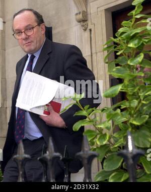 Tory Party Chairman Michael Ancram leaving Conservative Central Office in London. Ancram is expected later to announce his candidancy for the leadership of his Party.   *  Michael Portillo, Iain Duncan Smith and David Davis have already announced they will stand in the contest. 14/09/01 Former party chairman Michael Ancram,  who has been installed by the newly elected Tory leader, Mr Duncan Smith's, as his shadow foreign secretary, after his defeat over Kenneth Clarke in the party's leadership contest. The Tory Leader was continuing to put together his new shadow cabinet. Stock Photo