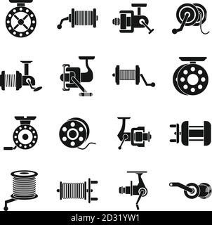 Activity fishing reel icon, simple style 14612799 Vector Art at