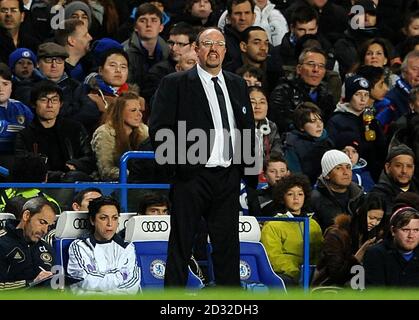 Chelsea manager Rafael Benitez on the touchline Stock Photo