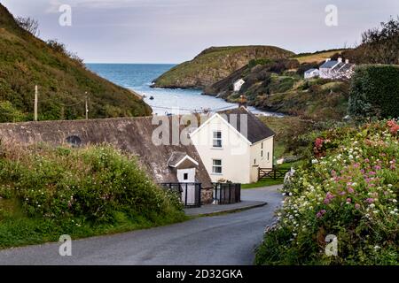 The pretty seaside village of Abercastle, Pembrokeshire, Wales, Uk Stock Photo