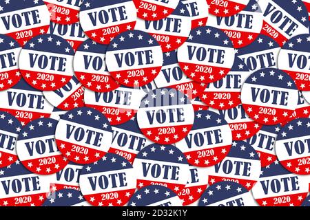 Icon for voting in the US presidential election. Presidential elections 2020 in the United States of America. Voting button. Stock Photo