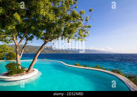 Infinity pool at Bluewater Sumilon Island Resort Stock Photo