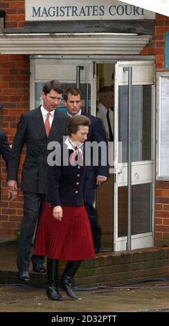 The Princess Royal, her husband, Commander Tim Laurence, and her son, Peter, leaves East Berkshire Magistrates Court in Slough, after she admitted a charge under the Dangerous Dogs Act after one of her pets bit two children in Windsor Great Park.   *  The Princess was fined  500 and ordered to pay  250 in compensation: District Judge Penelope Hewitt also ordered that her dog Dotty should be kept on a lead in public places and should undergo training.She and her husband had been summonsed under Section 3 (1) of the Dangerous Dogs Act 1991 and are alleged to have been in charge of a dog that was Stock Photo