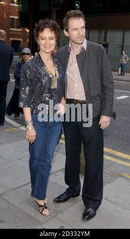Actor Ralph Fiennes and actress Francesca Annis arriving at the Odeon Covent Garden in London for the UK charity film premiere of Hoover Street Revival. Stock Photo