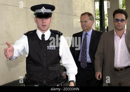 Disgraced Peer Lord Archer leaves his Central London appartment. Lord Archer served two years and two days of his four-year jail term before leaving Hollesley Bay open prison in Suffolk.  * But the flamboyant former deputy chairman of the Tory party stayed silent about ending his prison ordeal. Stock Photo