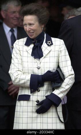 The Princess Royal at the unveiling of the Cairngorm Memorial, which is dedicated to airmen who lost their lives over the Cairngorm mountains in Scotland during the Second World War. The monument, in the Royal Deeside village of Braemar, is the culmination of more than 60 years' effort which began when a Wellington Bomber plunged into a hillside close to Braemar castle, which is owned by the Royal Family. The monument is  part of an engine from a Wellington Bomber. Stock Photo