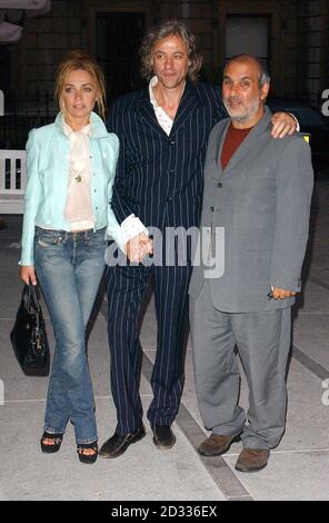 Bob Geldof with partner Jeanne Marine and Alan Yentob arrive at the opening reception for Pre-Raphaelites and Other Masters: The Andrew Lloyd Webber Collection at The Royal Academy in London's Piccadilly. The exhibition reveals for the first time the depth and richness of Lloyd Webber's collection of predominantly British 19th-century paintings and decorative arts. Stock Photo