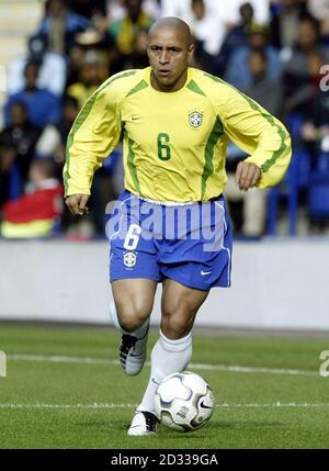 Roberto Carlos in action for Brazil during their 1-0 win over