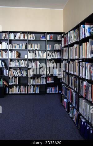 small library with a lot of books as nice background Stock Photo