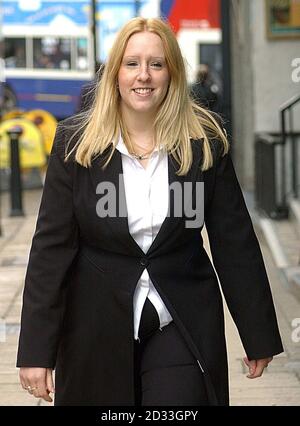 20-year-old trainee nursery nurse Rebecca Mountford arrives at an industrial tribunal in Birmingham. Miss Mountford won her claim for unfair dismissal today after a tribunal was told how she was sacked from the Jack and Jill Nursery in Bromsgrove, Worcestershire, after falling pregnant. Stock Photo