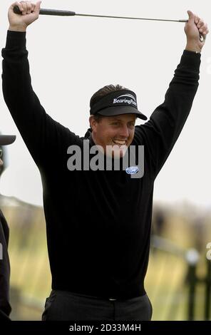 Phil Mickelson during a practice round for the U.S. Open Championship ...