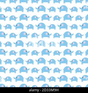 Pattern of beautiful elephants. Pattern Background with elephants. Children's drawing. Background of cute elephants Stock Vector