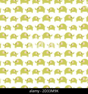 Pattern of beautiful elephants. Pattern Background with elephants. Children's drawing. Background of cute elephants Stock Vector