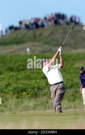 South African James Kingston plays out of a bunker before bogeying the