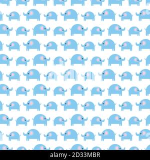 Pattern of beautiful elephants. Pattern Background with elephants. Children's drawing. Background of cute elephants Stock Vector