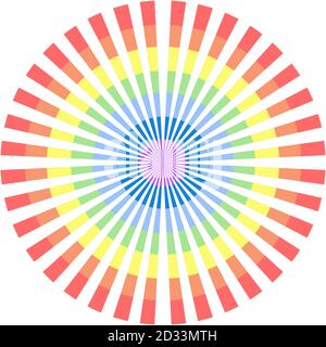 Rainbow wheel colors rays abstract background, can use for test the resolution and focus of cameras and photo or cinema lens. Stock Photo