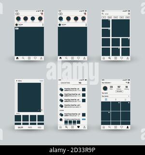 Photo App. Photo frame vector for application. The concept and interface of social networks Stock Vector