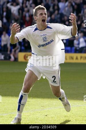 Tranmere Rovers' Ryan Taylor celebrates his goal against Luton Town during their Coca-Cola League One match at Prenton Park, Tranmere, Saturday October 2, 2004.   THIS PICTURE CAN ONLY BE USED WITHIN THE CONTEXT OF AN EDITORIAL FEATURE. NO UNOFFICIAL CLUB WEBSITE USE.
