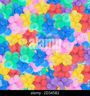 Group of multi colored balloons for decoration in celebrations of various important days textured background. Stock Photo