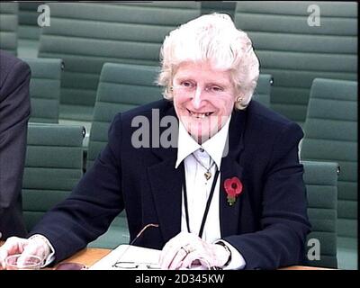 Dame Elizabeth Butler-Sloss attending the Constitutional affairs select  Committee at the Palace of Westminster. Stock Photo