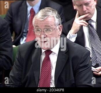 For Editorial Use Only - Armed Forces Minister Adam Ingram giving evidence. Stock Photo