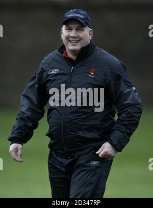 Wales' coach Mike Ruddock looking relaxed during training. Stock Photo