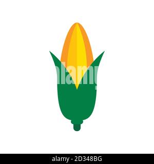 Vector corn icon, symbol of healthy food illustration - food sign isolated on white background Stock Vector