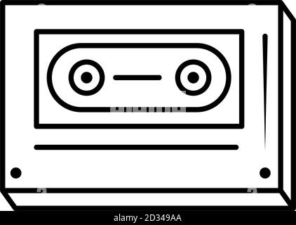 cassette classic pop art comic style, line icon vector illustration Stock Vector