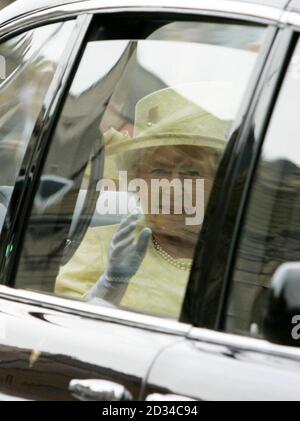 The Queen arrives ahead of the graduation ceremony for her grandson, Prince William, who gained a 2:1 in geography after four years studying for his degree. Stock Photo